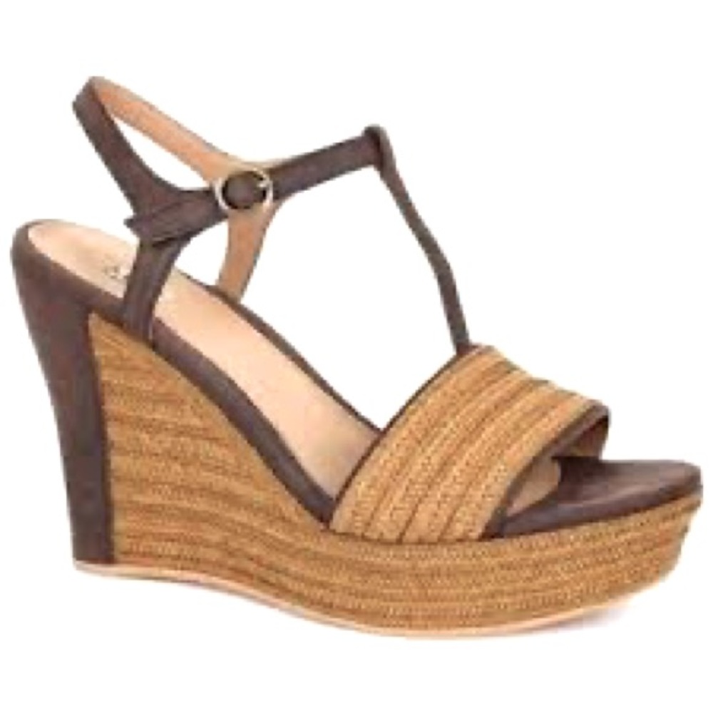 UGG Fitchie Espadrille Jute Wedge T-strap Sandal